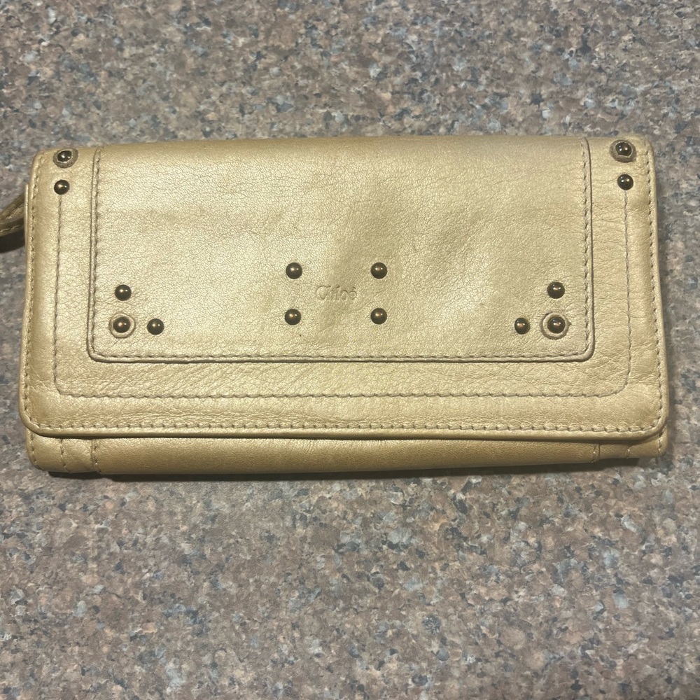 Chloe Metallic Gold Wallet